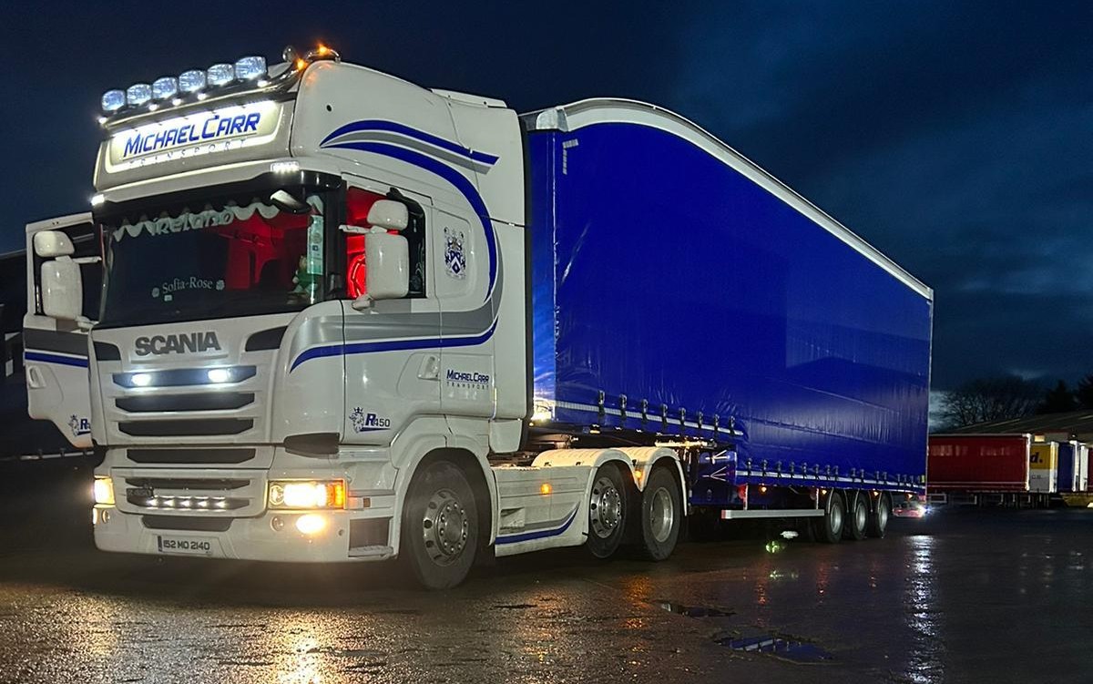 ADR hazardous goods transport using a curtainside trailer